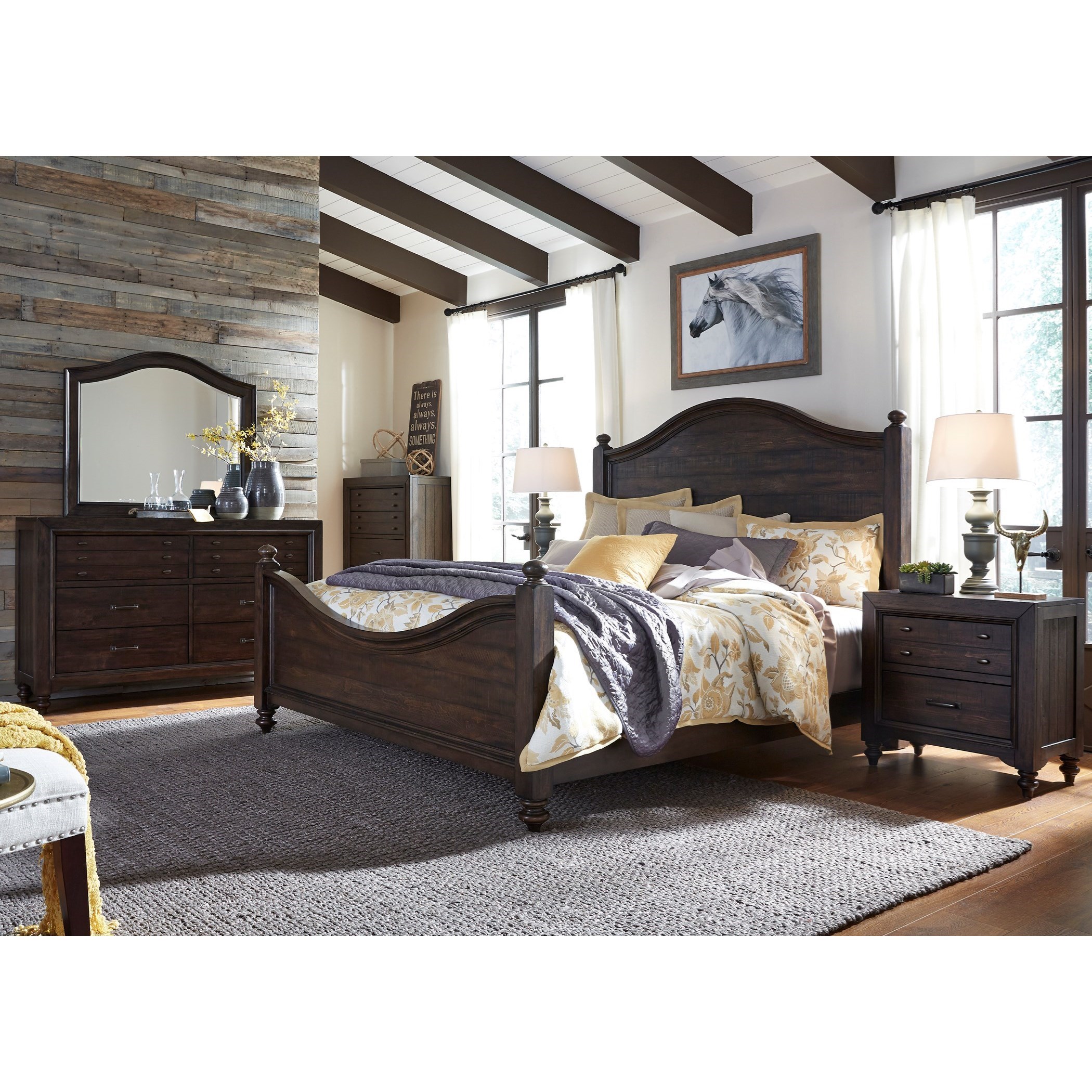 Liberty Furniture Catawba Hills Bedroom 816BRQPSDMCN Queen Poster Bed